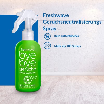 Das Freshwave Geruchsentferner Spray beseitigt effektiv jede Art von unangenehmen Gerüchen