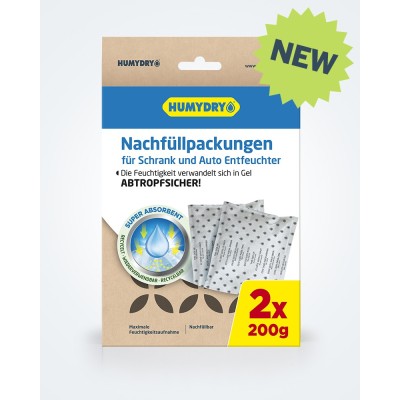Humydry 2 Nachfüllpackungen für Eco-box Schrank und Auto Entfeuchter