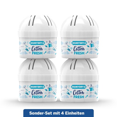 4er-Set HUMYDRY® Mini 75g Luftentfeuchter und Lufterfrischer Cotton Fresh
