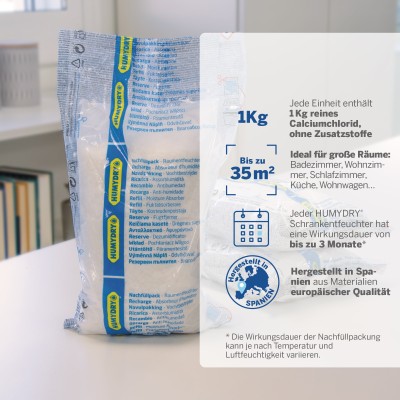 HUMYDRY® 3 X 1kg Nachfüllpackungen